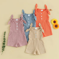 Ribbed Tie Sleeve Romper - The Ollie Bee