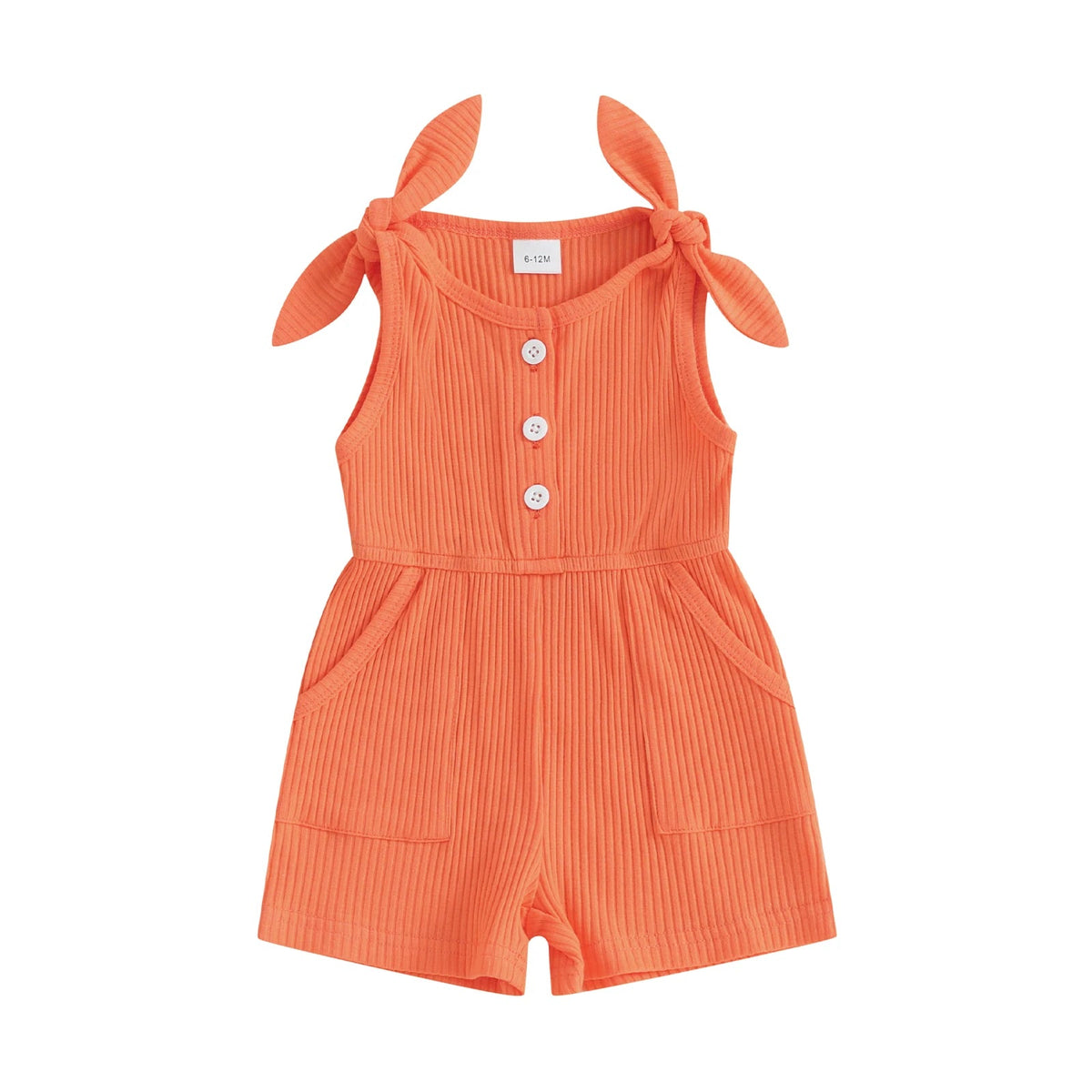 Ribbed Tie Sleeve Romper - The Ollie Bee