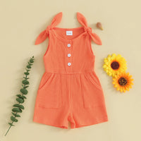 Ribbed Tie Sleeve Romper - The Ollie Bee