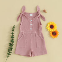 Ribbed Tie Sleeve Romper - The Ollie Bee