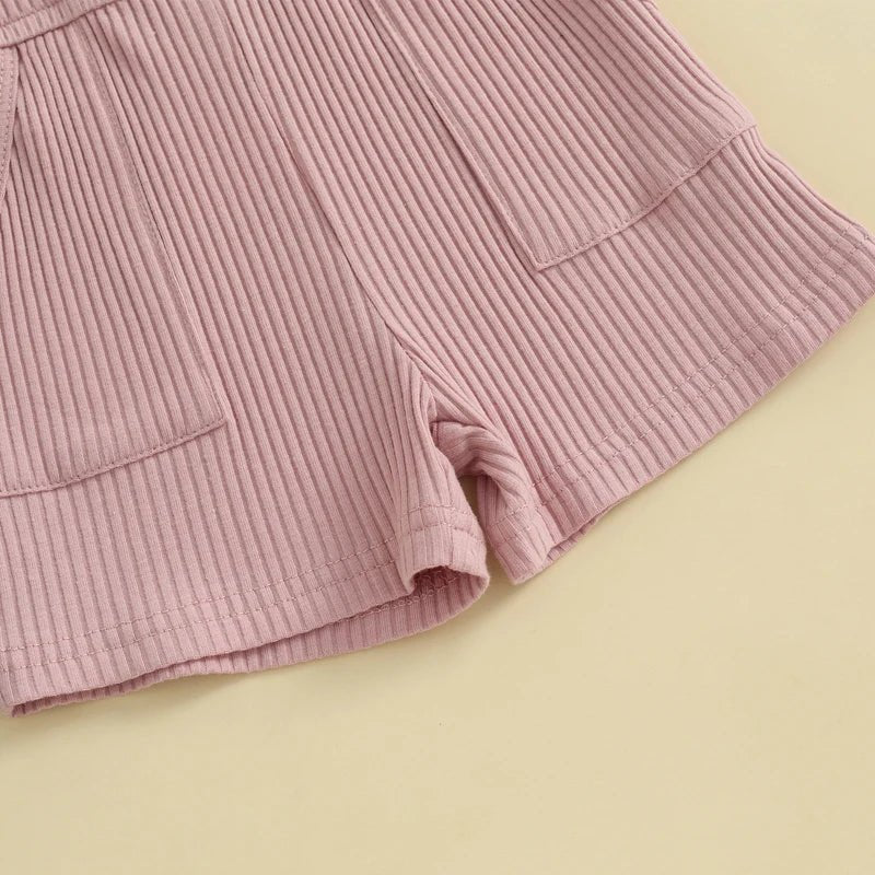 Ribbed Tie Sleeve Romper - The Ollie Bee