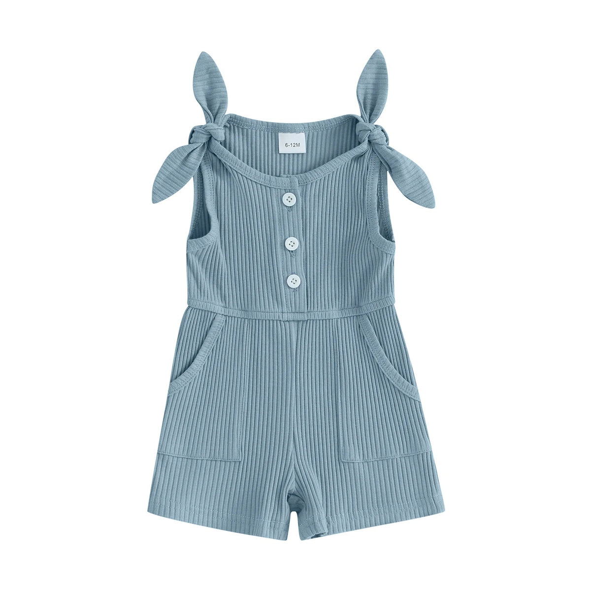 Ribbed Tie Sleeve Romper - The Ollie Bee