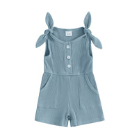 Ribbed Tie Sleeve Romper - The Ollie Bee