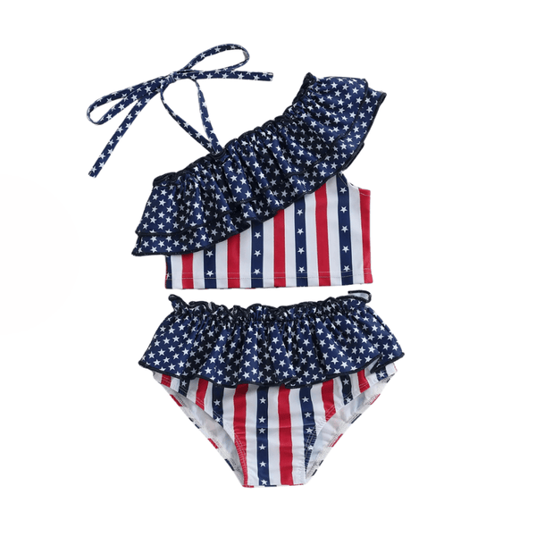 Stars and Stripes Two Piece Swimsuit - The Ollie Bee