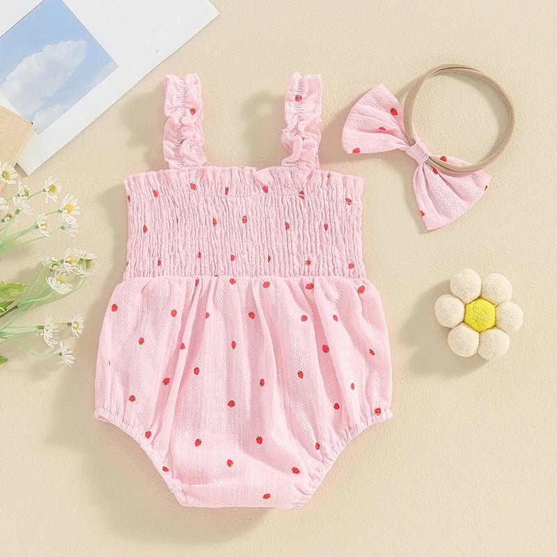 Strawberry Shortcake Onesie and Headband - The Ollie Bee