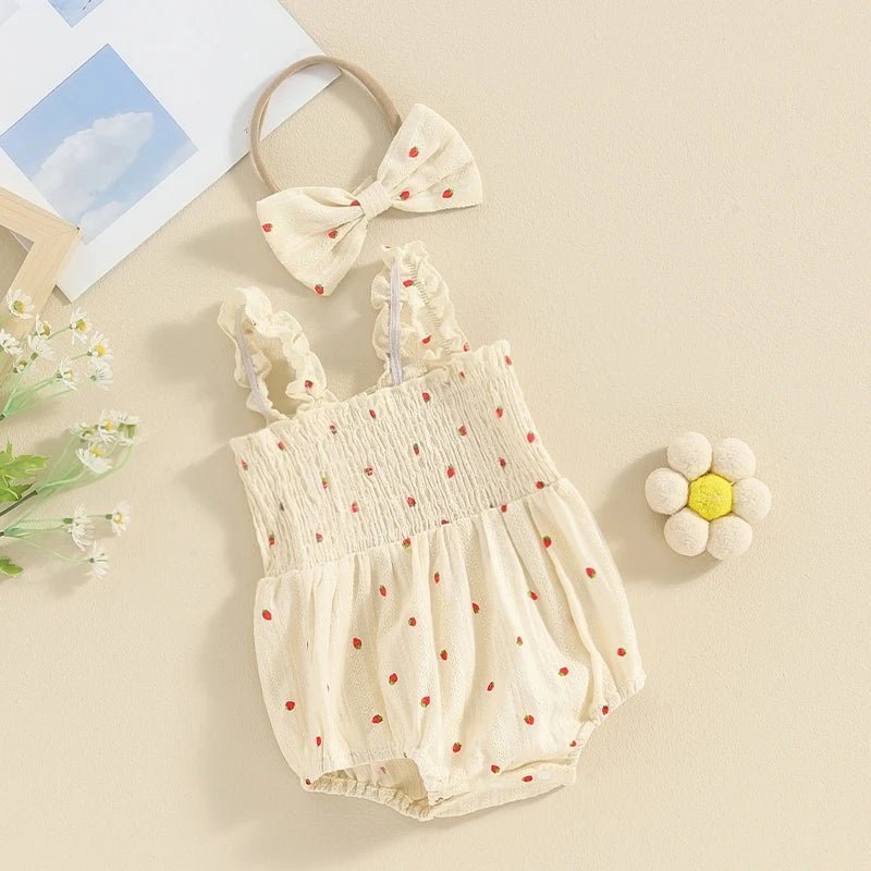 Strawberry Shortcake Onesie and Headband - The Ollie Bee