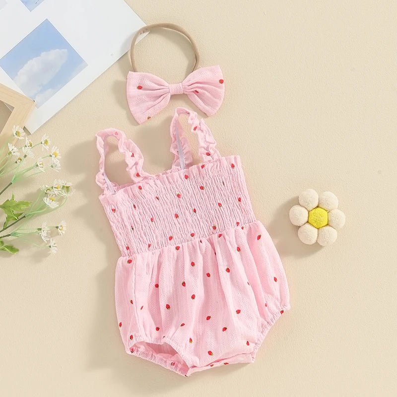 Strawberry Shortcake Onesie and Headband - The Ollie Bee