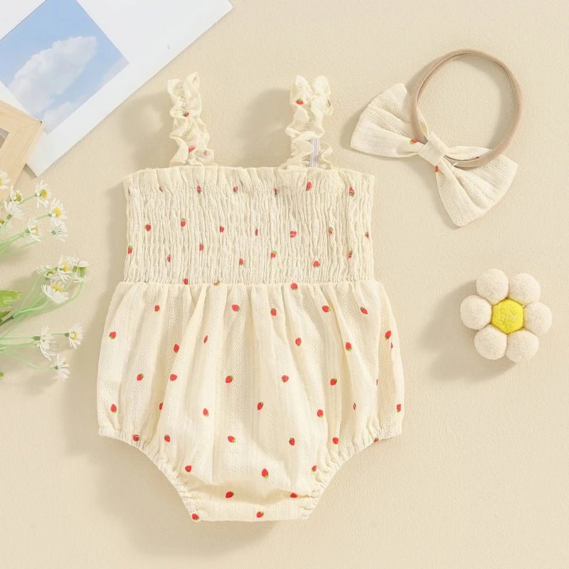 Strawberry Shortcake Onesie and Headband - The Ollie Bee