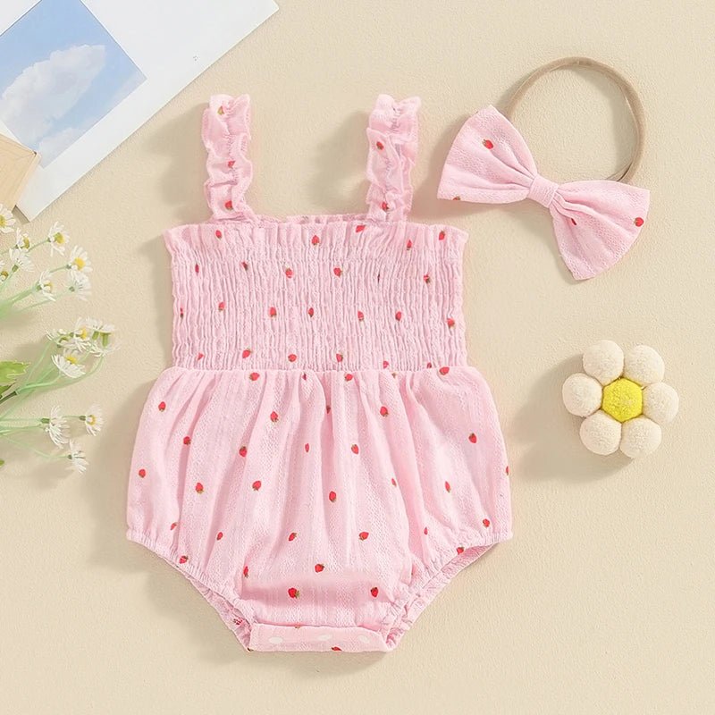 Strawberry Shortcake Onesie and Headband - The Ollie Bee