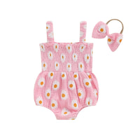 Sunflower Smocked Onesie & Bow - The Ollie Bee