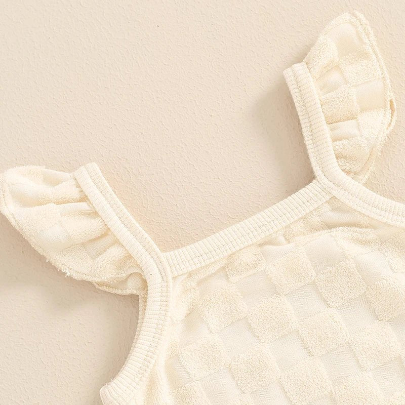 Terrycloth Checkerboard Onesie Outfit - The Ollie Bee