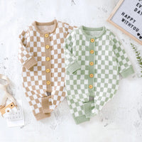 Checkerboard Sweater Onesie - The Ollie Bee