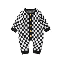 Checkerboard Sweater Onesie - The Ollie Bee