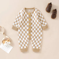 Checkerboard Sweater Onesie - The Ollie Bee