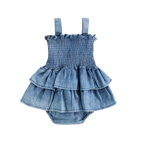 Denim Romper Jumpsuit - The Ollie Bee