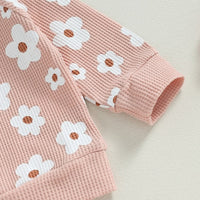 Flower Power Waffle Sweatsuit and Bow - The Ollie Bee