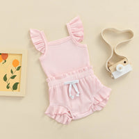Fly Sleeve Ribbed Ruffle Set - The Ollie Bee