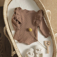 Knit Ruffle Sweater Onesie - The Ollie Bee