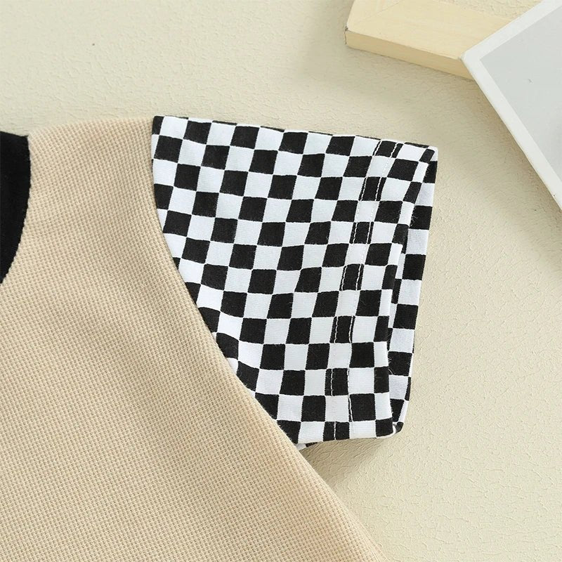 Neutral Waffle Checkered Set - The Ollie Bee