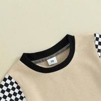 Neutral Waffle Checkered Set - The Ollie Bee