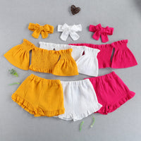 Off Shoulder Ruched Crop Set - The Ollie Bee