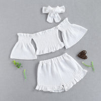 Off Shoulder Ruched Crop Set - The Ollie Bee