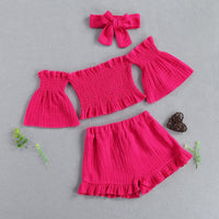 Off Shoulder Ruched Crop Set - The Ollie Bee