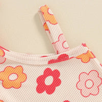 One Shoulder Floral Waffle Set - The Ollie Bee