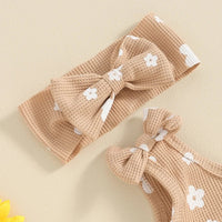 One Shoulder Floral Waffle Set - The Ollie Bee
