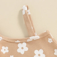 One Shoulder Floral Waffle Set - The Ollie Bee