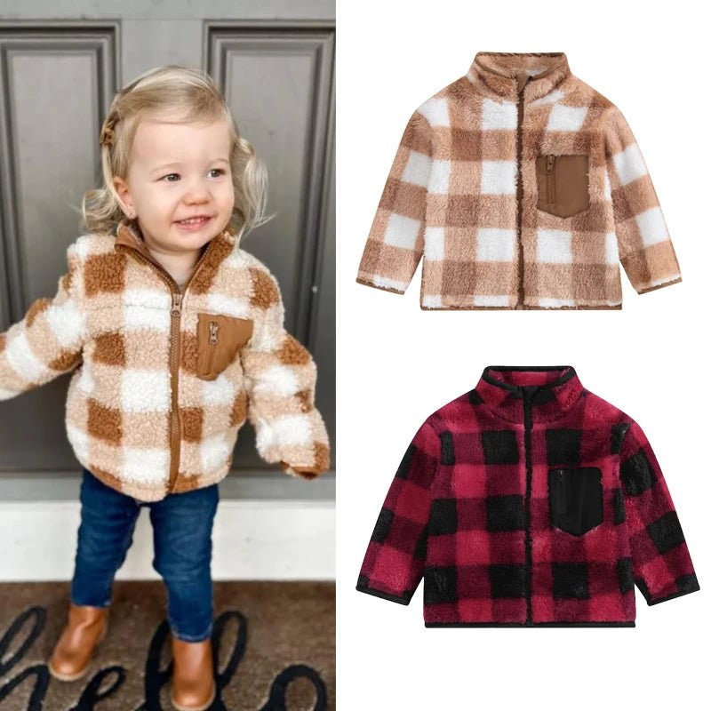 Plaid Fleece Jacket - The Ollie Bee