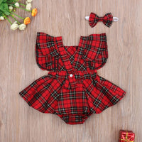 Plaid Ruffle Backless Jumpsuit - The Ollie Bee
