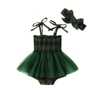 Plaid Tutu Onesie with Bow - The Ollie Bee