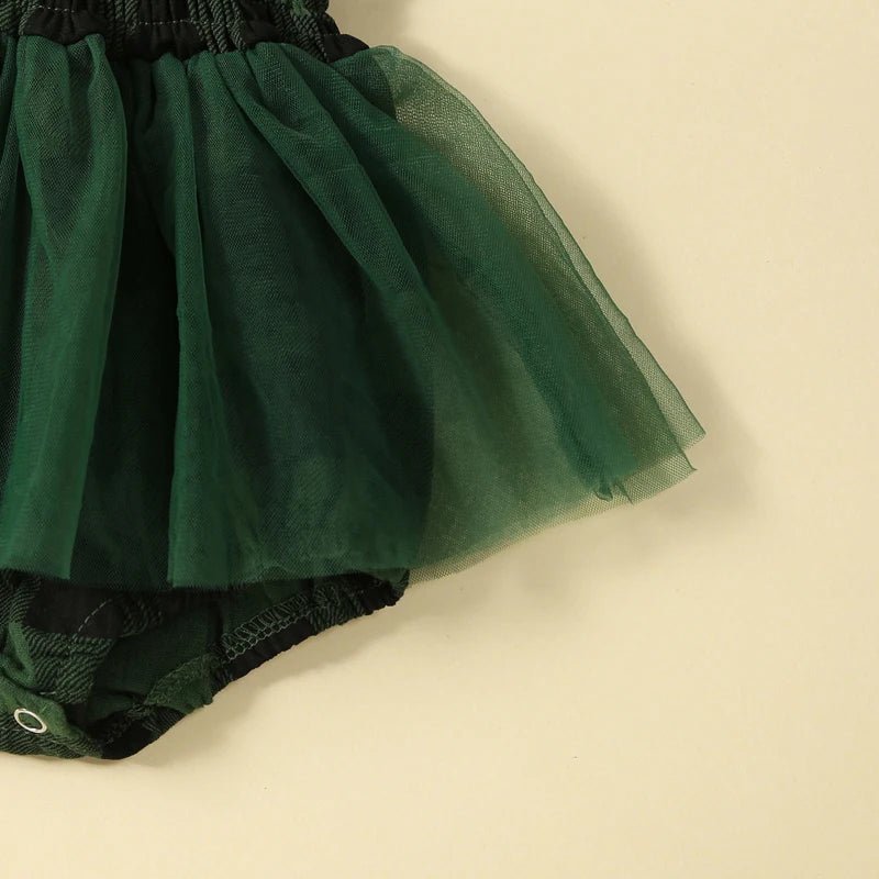 Plaid Tutu Onesie with Bow - The Ollie Bee