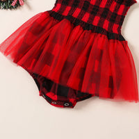 Plaid Tutu Onesie with Bow - The Ollie Bee