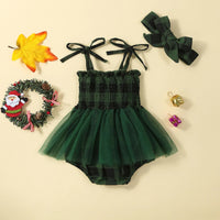 Plaid Tutu Onesie with Bow - The Ollie Bee