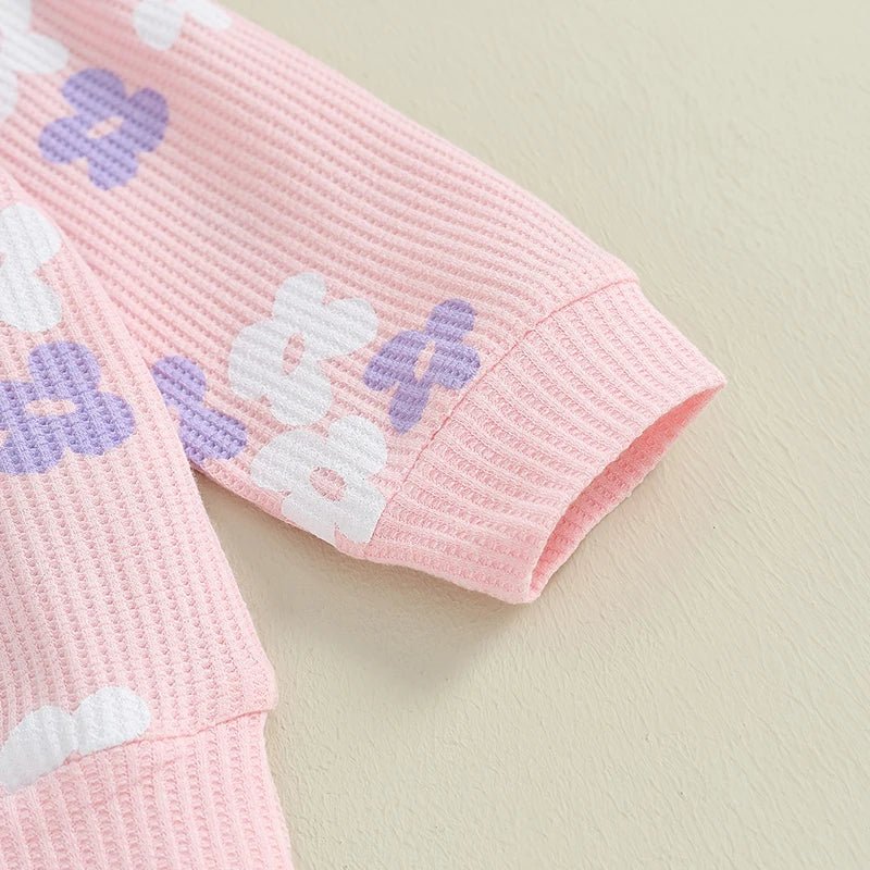 Ribbed Flare Pant Flower Set - The Ollie Bee
