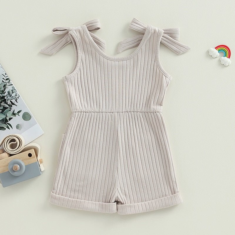 Ribbed Romper with Pockets - The Ollie Bee