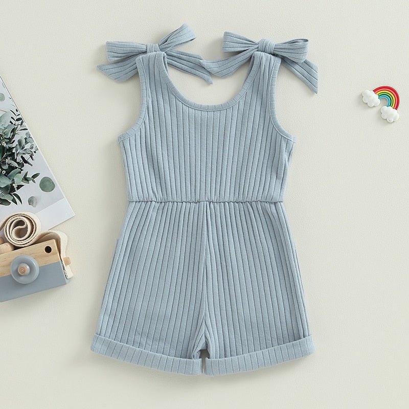 Ribbed Romper with Pockets - The Ollie Bee