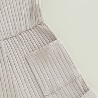 Ribbed Romper with Pockets - The Ollie Bee