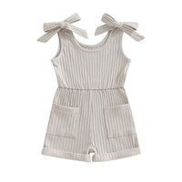 Ribbed Romper with Pockets - The Ollie Bee