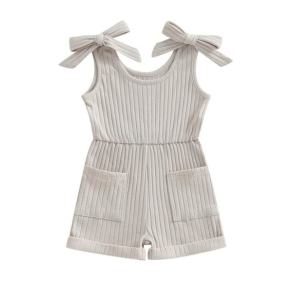 Ribbed Romper with Pockets - The Ollie Bee
