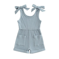 Ribbed Romper with Pockets - The Ollie Bee