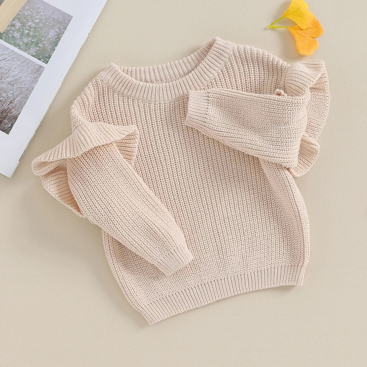 Ruffle Shoulder Sweater - The Ollie Bee