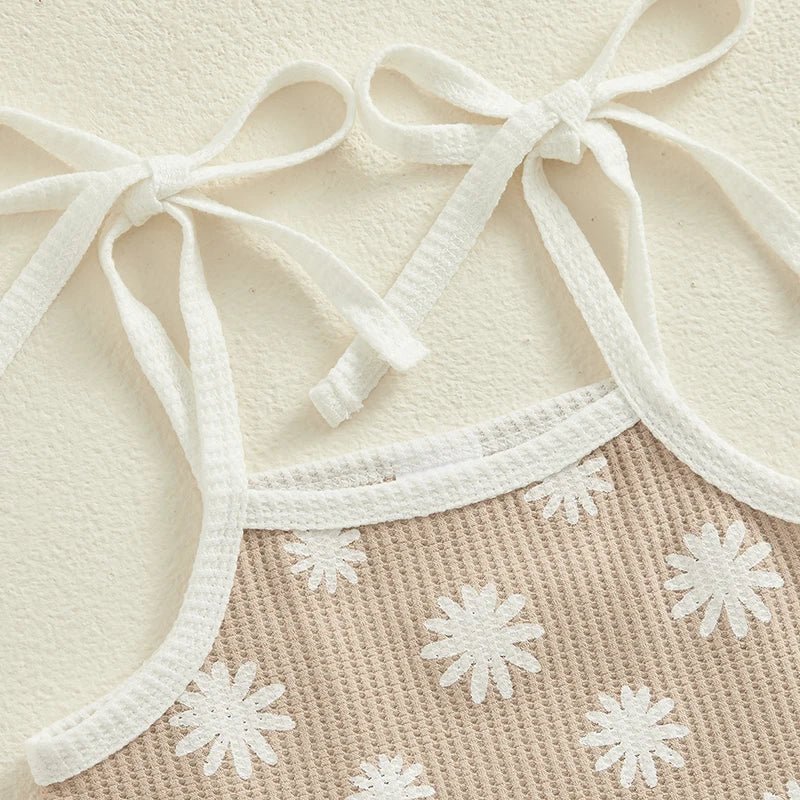 Sunflower Waffle Shorts Set - The Ollie Bee