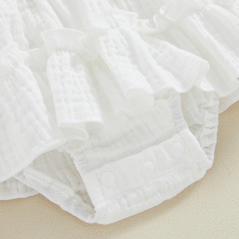 Tie Sleeve Onesie Dress with Bow - The Ollie Bee