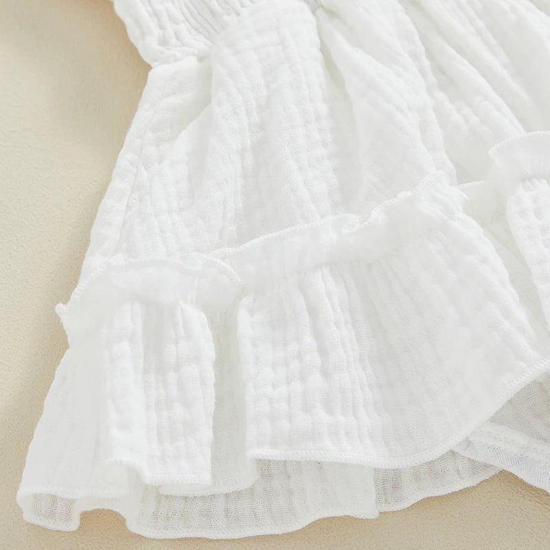 Tie Sleeve Onesie Dress with Bow - The Ollie Bee