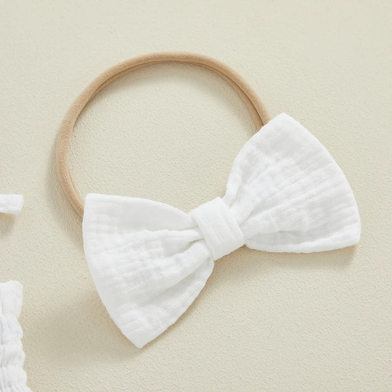 Tie Sleeve Onesie Dress with Bow - The Ollie Bee