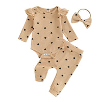 Waffle Hearts Tracksuit and Bow - The Ollie Bee