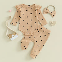 Waffle Hearts Tracksuit and Bow - The Ollie Bee